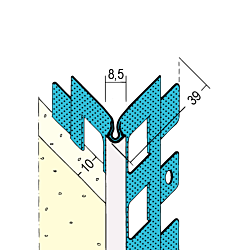 Kantenprofil für den Außenputz (10 mm, runder Kopf)
