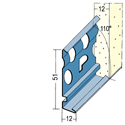 Sockelprofil für den Innen- und Außenputz (12 mm)