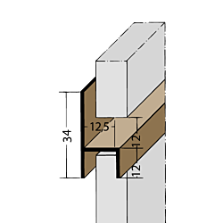 Fugen-h-Profil horizontal PVC (12,5 mm)