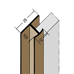 Fugen-H-Profil vertikal PVC (10,5 mm)