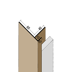 Anschlussprofil mit Schnittkantenüberdeckung PVC (13 mm)
