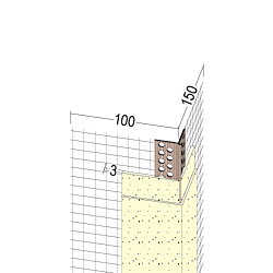 Gewebeeckwinkel mit Abzugskante für Wärmedämmung (100 x 150 mm/3 mm)