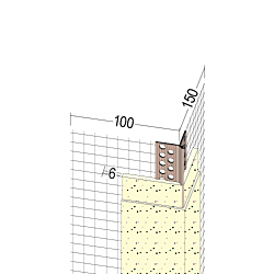 Gewebeeckwinkel mit Abzugskante für Wärmedämmung (100 x 150 mm/6 mm)