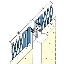 Dehnungsfugenprofil für den Innen- und Außenputz (ab 14 mm, Fläche/Ecke)