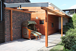 Dachrinnen-Set für Terrasse/Vordach als Pultdach bis 5,0 m (NW 100 BA weiß)