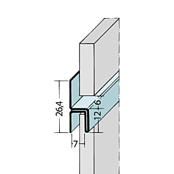 Fugen-h-Profil horizontal Alu schwarz (7 mm)