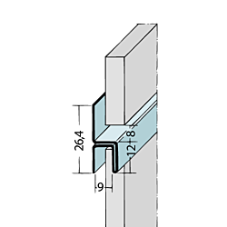 Fugen-h-Profil horizontal Alu schwarz (9 mm)