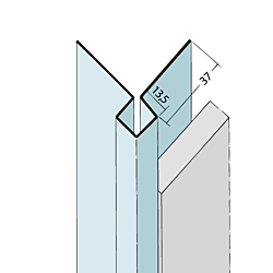 Kantenprofil ohne Schnittkantenüberdeckung Alu (13,5 mm)