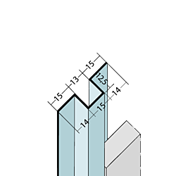 Fugenprofil vertikal Hutprofil Alu (12,5 mm)