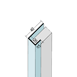 Anschluss- und Einfassprofil U-Profil Alu (20 mm)