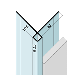 Kantenprofil ohne Schnittkantenüberdeckung Alu (10,8 mm)