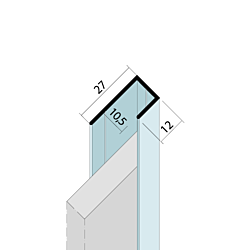 Anschluss- und Einfassprofil U-Profil Alu (10,5 mm)