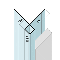 Kantenprofil ohne Schnittkantenüberdeckung Alu (12,8 mm)