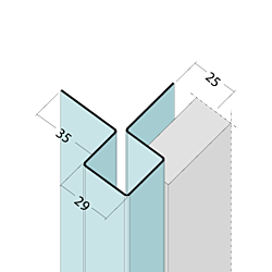 Kantenprofil ohne Schnittkantenüberdeckung Alu (25 mm)