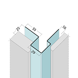 Kantenprofil ohne Schnittkantenüberdeckung Alu (25 x 10 mm)