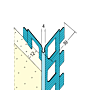 Kantenprofil für den Innen- und Außenputz (12 mm, runder Kopf)