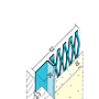 Anschlussprofil mit Schattenfuge für den Innenputz (10 mm)