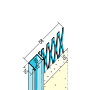 Anschlussprofil mit Schattenfuge für den Innenputz (10 mm)