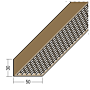Lüftungswinkel einseitige Rechtecklochung PVC (30 x 50 mm)