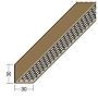 Lüftungswinkel einseitige Rechtecklochung PVC (30 x 30 mm)