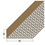 Lüftungswinkel einseitige Ovallochung PVC (30 x 90 mm)