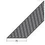 Lüftungsstreifen Rechtecklochung Alu schwarz (70 mm)