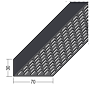 Lüftungswinkel einseitige Rechtecklochung Alu schwarz (30 x 70 mm)