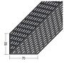 Lüftungswinkel beidseitige Rechtecklochung Alu schwarz (50 x 70 mm)