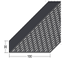 Lüftungswinkel einseitige Rechtecklochung Alu schwarz (30 x 100 mm)