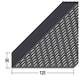 Lüftungswinkel einseitige Rechtecklochung Alu schwarz (30 x 120 mm)