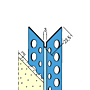 Kantenprofil für den Innen- und Außenputz (3 mm, runder Kopf)