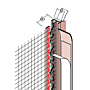 Anputzdichtleiste mit Schutzlippe, Gewebe für WDV-Systeme (9 mm)